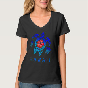 Hawaïaans Hawaii Zeeschildpad Zee Blauw Tribal Sch T-shirt