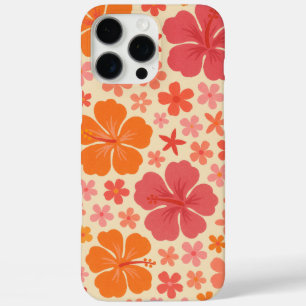Hawaïaans hibiscuspatroon uit de jaren zestig iPhone 16 pro max hoesje