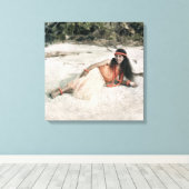 Hawaïaans Hula Meisje Circa 1909 Canvas Afdruk (Insitu (Houten vloer))