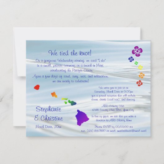 Hawaiaans Huwelijk Kaart (Voorkant)