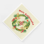 Hawaïaans kerstcadeaupapier Napkin Servet (Hoek)