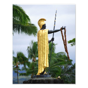 Hawaïaans Koning Kamehameha Beeld, Zijaanzicht Foto Afdruk