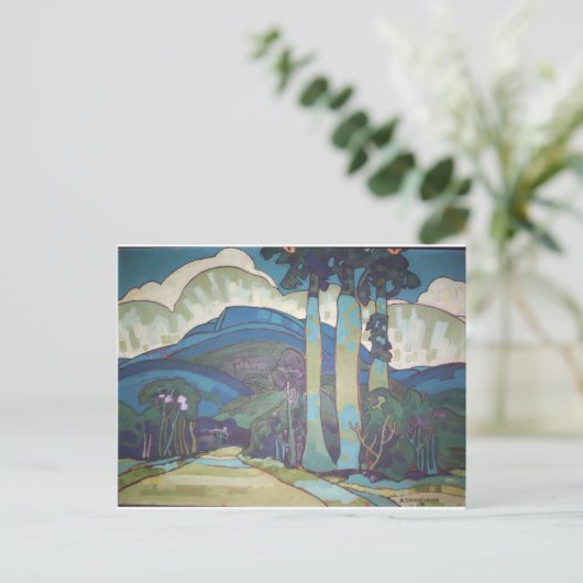 Hawaïaans landschap door Arman Manookian, 1928 Briefkaart (Staand voorkant)