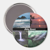 Hawaïaans Landschap Vier Foto Aloha Hawaii Magneet (Voorkant / Achterkant)