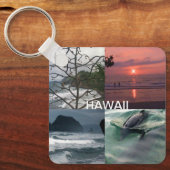Hawaïaans Landschap Vier Foto Hawaï Sleutelhanger (Voorkant)