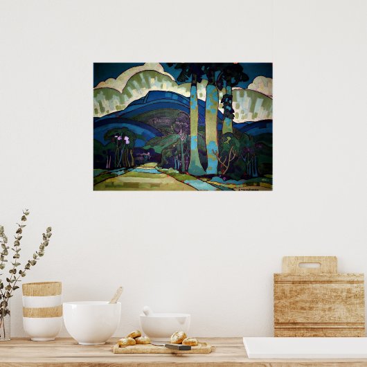 Hawaïaans landschapsschilderij poster (Keuken)