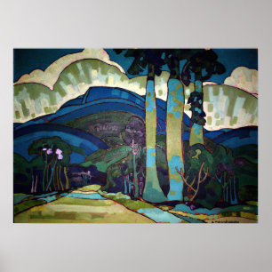 Hawaïaans landschapsschilderij poster