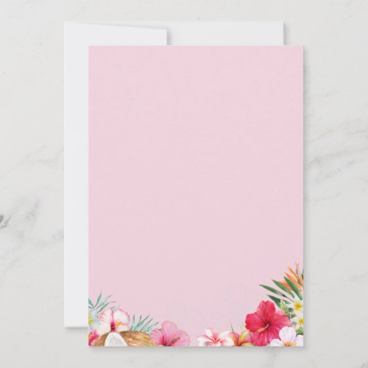 Hawaiaans Luau Ananas Tropisch Meisje Verjaardag Kaart (Achterkant)