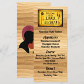 Hawaiaans Luau Bruiloftsmenu Menu (Voorkant / Achterkant)