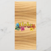 Hawaiaans Luau-feest of trouwmenu Menu (Achterkant)