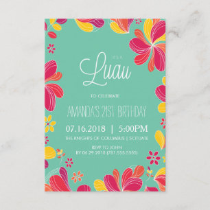 Hawaiaans Luau Feest - Tropische Uitnodiging (klei