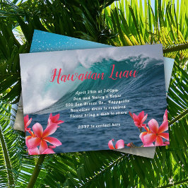 Hawaiaans Luau Feest Uitnodiging Brekende Golven