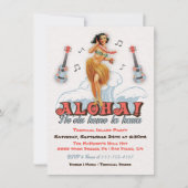 Hawaiaans Luau Retro Hula Meisje Feestje Kaart (Voorkant)