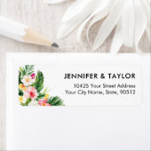 Hawaiaans Luau Tropisch Huwelijk Retouradres Etiket (Insitu)