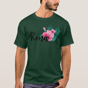 Hawaïaans Mannen Vrouwen Kona Hawaï Hibiscus Bloe T-shirt