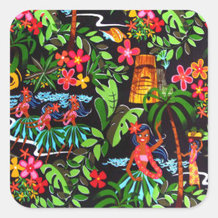 Hawaïaans meisje vierkante sticker