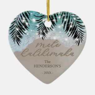 Hawaïaans Mele Kalikimaka Tropisch Keramisch Ornament