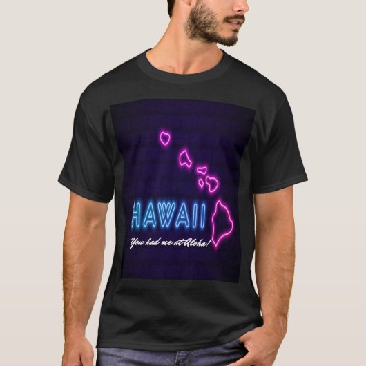 Hawaïaans neonontwerp t-shirt (Voorkant)
