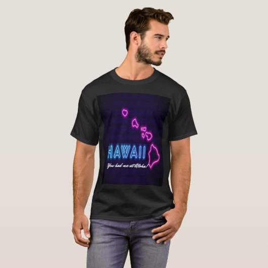 Hawaïaans neonontwerp t-shirt (Voorkant volledig)