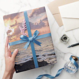 Hawaiaans Oceaanzonsondergang Landschapsfoto Cadeaupapier