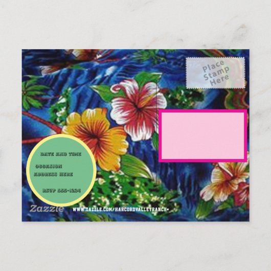 Hawaïaans ontwerp aankondigingskaart (Achterkant)