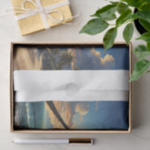 Hawaiaans palmstrand bij zonsondergang tissuepapier (Geschenk)