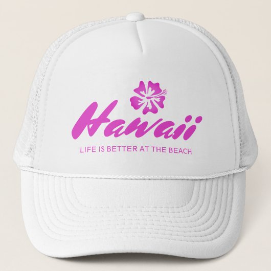 Hawaïaans pet met flora - Het leven is beter op he (Voorkant)