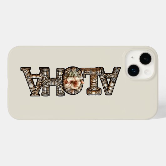 Hawaïaans Polynesisch Aloha Bamboe Look Case-Mate iPhone Case (Achterkant (horizontaal))