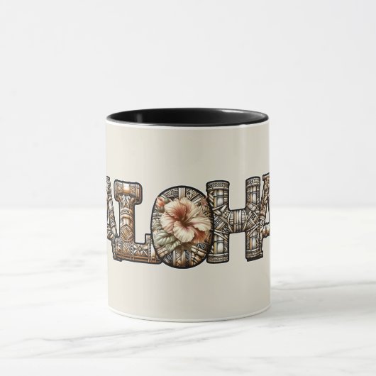 Hawaïaans Polynesisch Aloha Bamboe Look Mok (Midden)