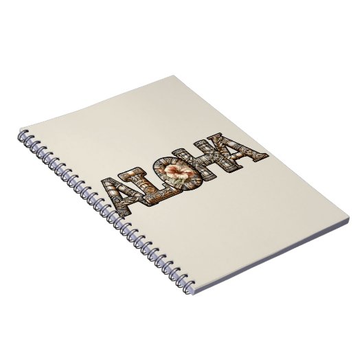 Hawaïaans Polynesisch Aloha Bamboe Look Notitieboek (Rechterzijde)