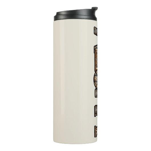 Hawaïaans Polynesisch Aloha Bamboe Look Thermosbeker (Gedraaid links)