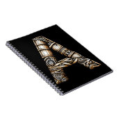 Hawaïaans Polynesisch Aloha Letter A Custom Initia Notitieboek (Rechterzijde)