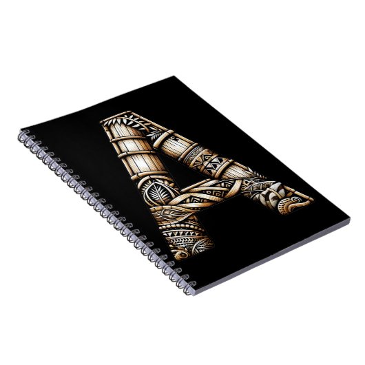 Hawaïaans Polynesisch Aloha Letter A Custom Initia Notitieboek (Rechterzijde)