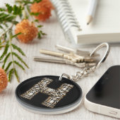 Hawaïaans Polynesisch Aloha Letter H Custom Initia Sleutelhanger (Voorkant Rechts)