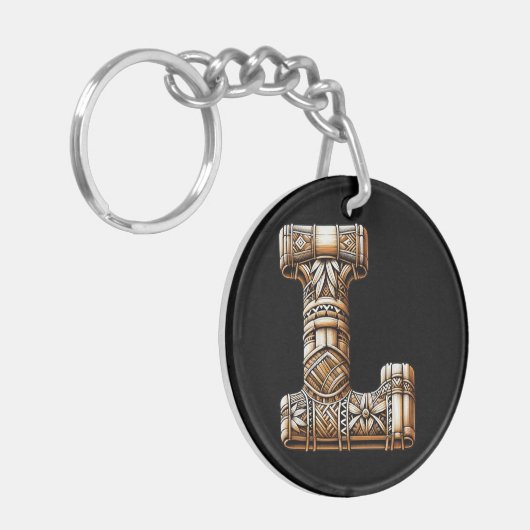 Hawaïaans Polynesisch Aloha Letter L Custom Initia Sleutelhanger (Voorkant Links)