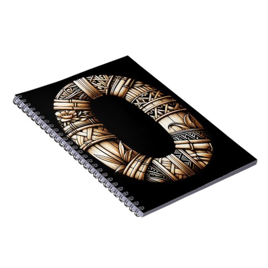 Hawaïaans Polynesisch Aloha Letter O Custom Initia Notitieboek (Rechterzijde)