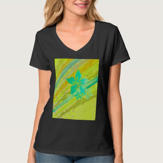 Hawaïaans Polynesisch Tropisch Abstract T-shirt (Voorkant)