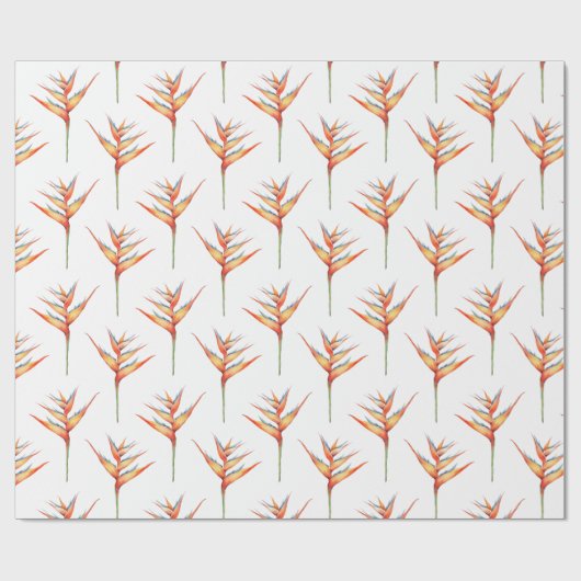 Hawaïaans Print heliconia bloem 2 Cadeaupapier (Vlak)