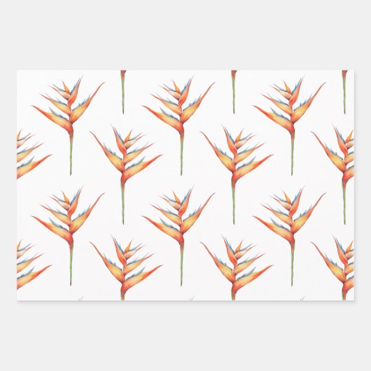 Hawaïaans Print heliconia bloem 2 Inpakpapier Vel (Voorkant)
