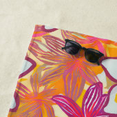 Hawaïaans print plumeria patroon strandlaken (In situ)