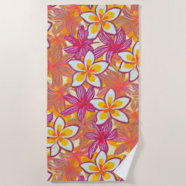 Hawaïaans print plumeria patroon strandlaken
