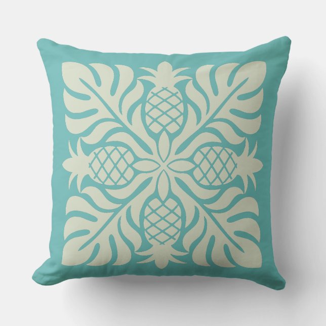 Hawaïaans Quilt Ananas Kussen (Voorkant)