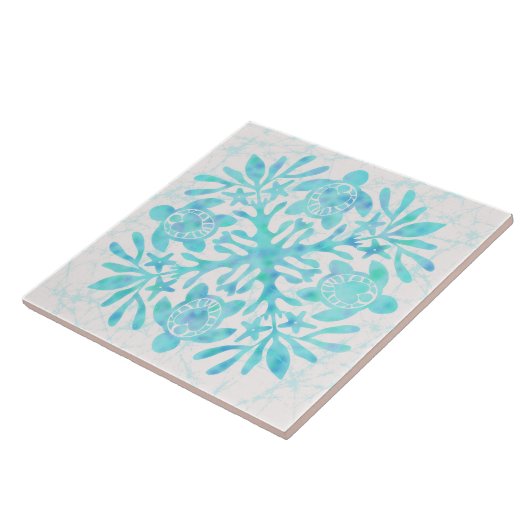 Hawaiaans quilt honu tegeltje (Zijkant)