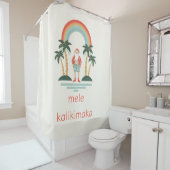 Hawaïaans/Regenboog/Palms Santa Douchegordijn (In situ)