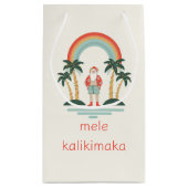 Hawaïaans/Regenboog/Palms Santa Klein Cadeauzakje (Achterkant)