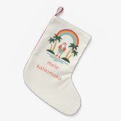 Hawaïaans/Regenboog/Palms Santa Kleine Kerstsok (Voorkant (Hangend))