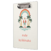 Hawaïaans/Regenboog/Palms Santa Klembord (Links)