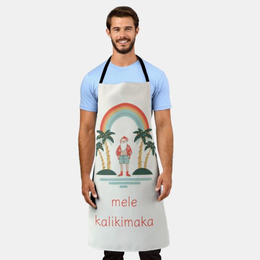 Hawaïaans/Regenboog/Palms Santa Schort (Gedragen)