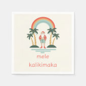 Hawaïaans/Regenboog/Palms Santa Servet (Voorkant)