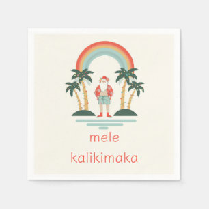 Hawaïaans/Regenboog/Palms Santa Servet